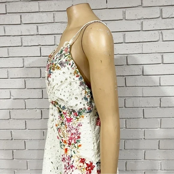 Farm‎ Rio Women’s Delicate Forest Scarves Eyelet Midi Dress